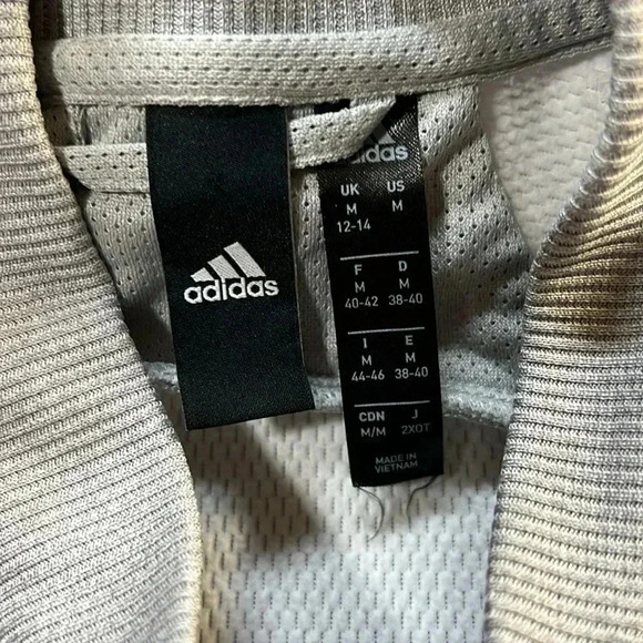 Adidas Gray Team Issue Fleece Bomber Jacket Size M - Picture 5 of 7